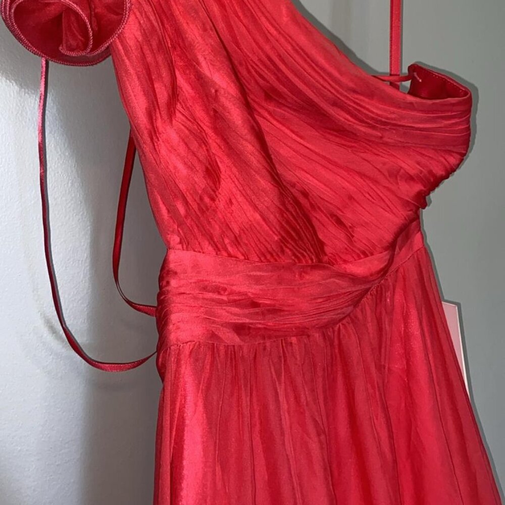 Mac Duggal - Asymmetrical Pleated Bodice Prom Dress - Picture 14 of 15